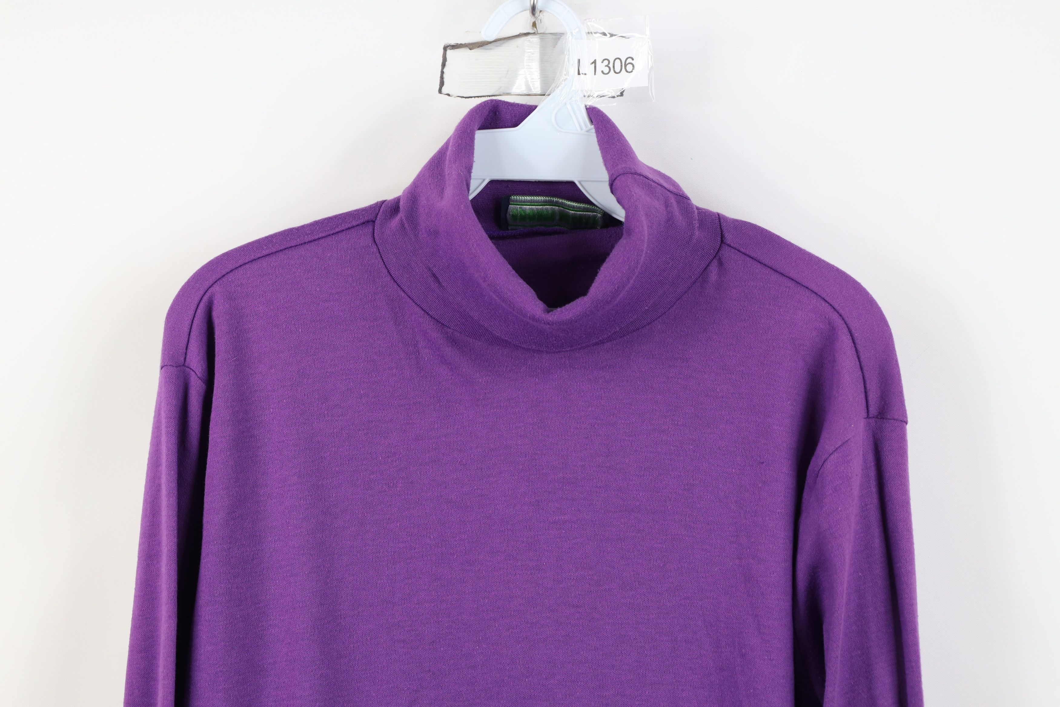Vintage Vintage 90s Streetwear Long Sleeve Turtleneck T-Shirt Purple Size XL / US 12-14 / IT 48-50 - 2 Thumbnail
