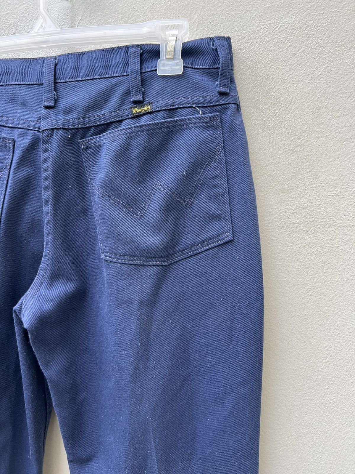 Vintage Vintage 60s Wrangler Navy Blue Flare Pant Size US 31 - 19 Thumbnail