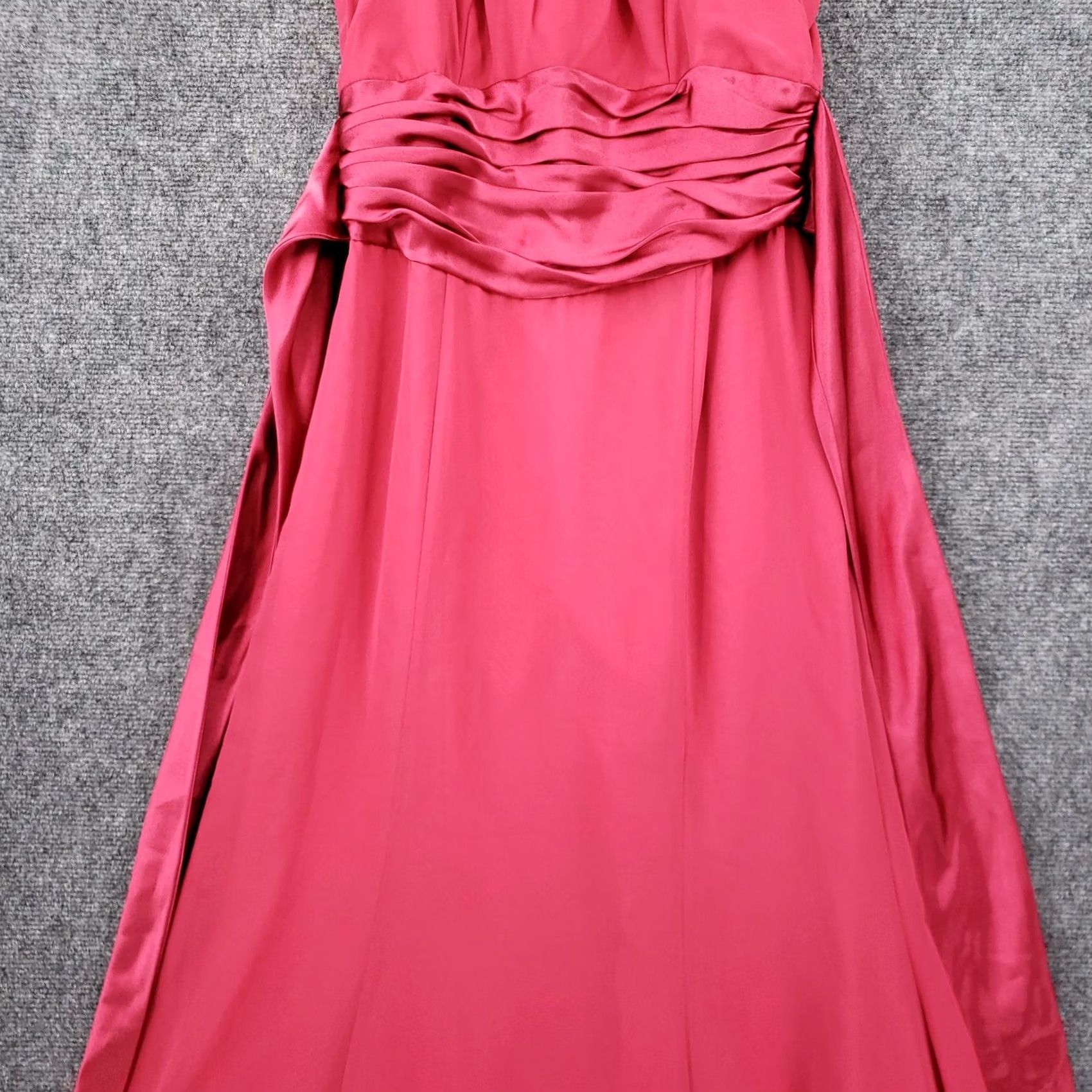 Vintage David'S Bridal Dress Womens 8 Pink Maxi Long Length Ruched Pleated Polyester Size M / US 6-8 / IT 42-44 - 5 Thumbnail