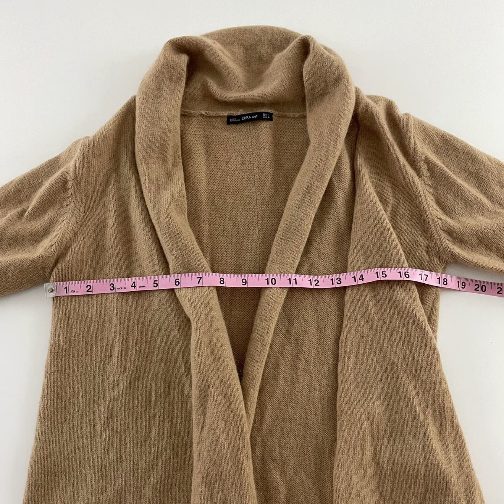 Zara Zara Knit Open Front Long Sleeve Cardigan Sweater Women's Large Tan Brown Cardigan Sweater Women L Brown Open Front Knit Zara Knit Size L / US 10 / IT 46 - 4 Thumbnail