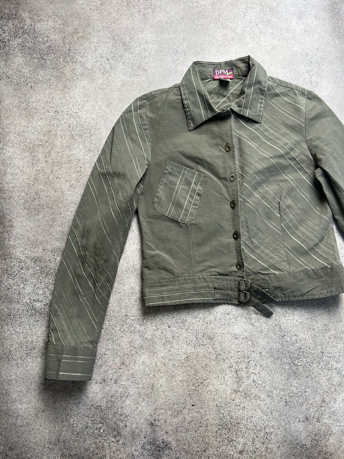 20471120 × Japanese Brand Vintage khaki belted blouse Size S / US 4 / IT 40 - 2 Thumbnail