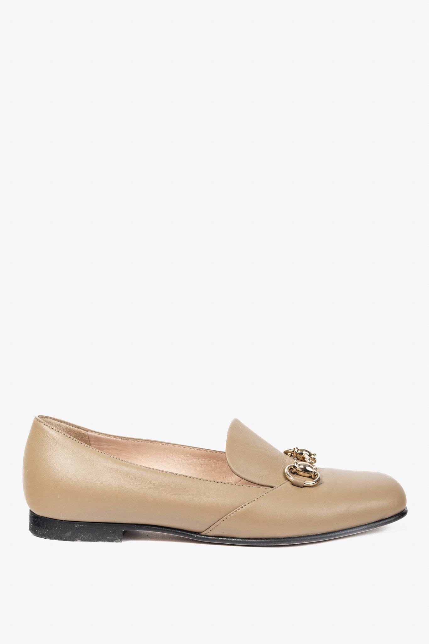 Gucci Gucci Beige Horsebit Leather Loafers Size US 5 / IT 35 - 2 Thumbnail