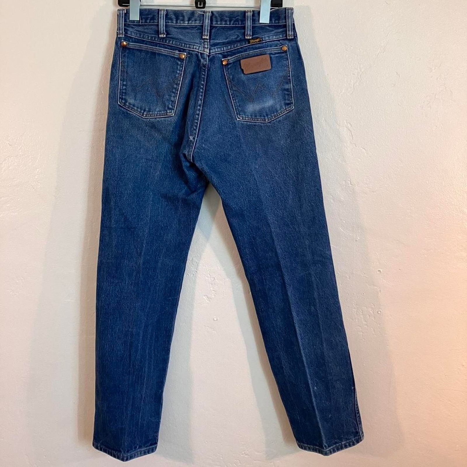 Vintage × Wrangler Vintage 80s Wrangler Blue Denim Jeans Cowboy Workwear Size US 33 - 3 Thumbnail