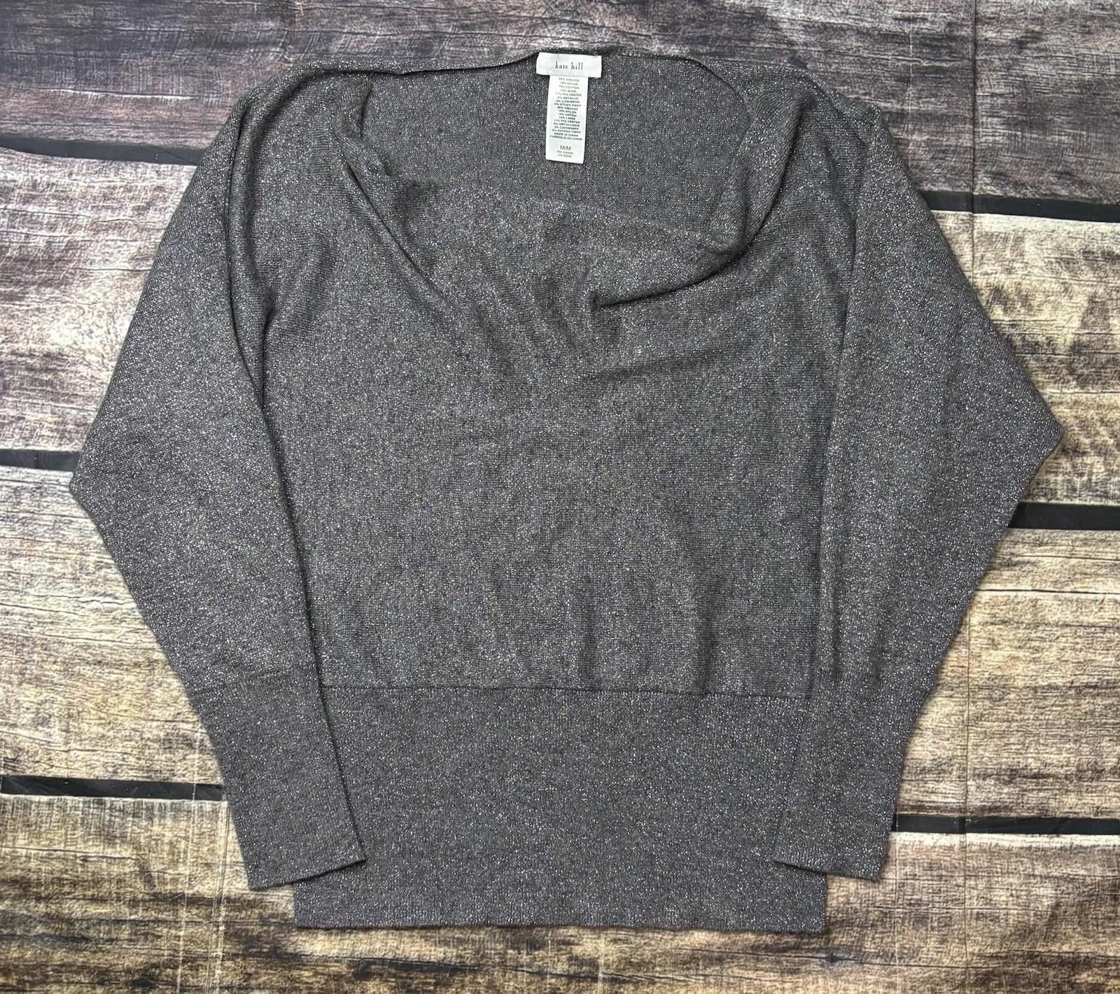 Other Kate Hill Sweater Womens Medium Wool Cashmere Blend Metallic Size M / US 6-8 / IT 42-44 - 1 Thumbnail