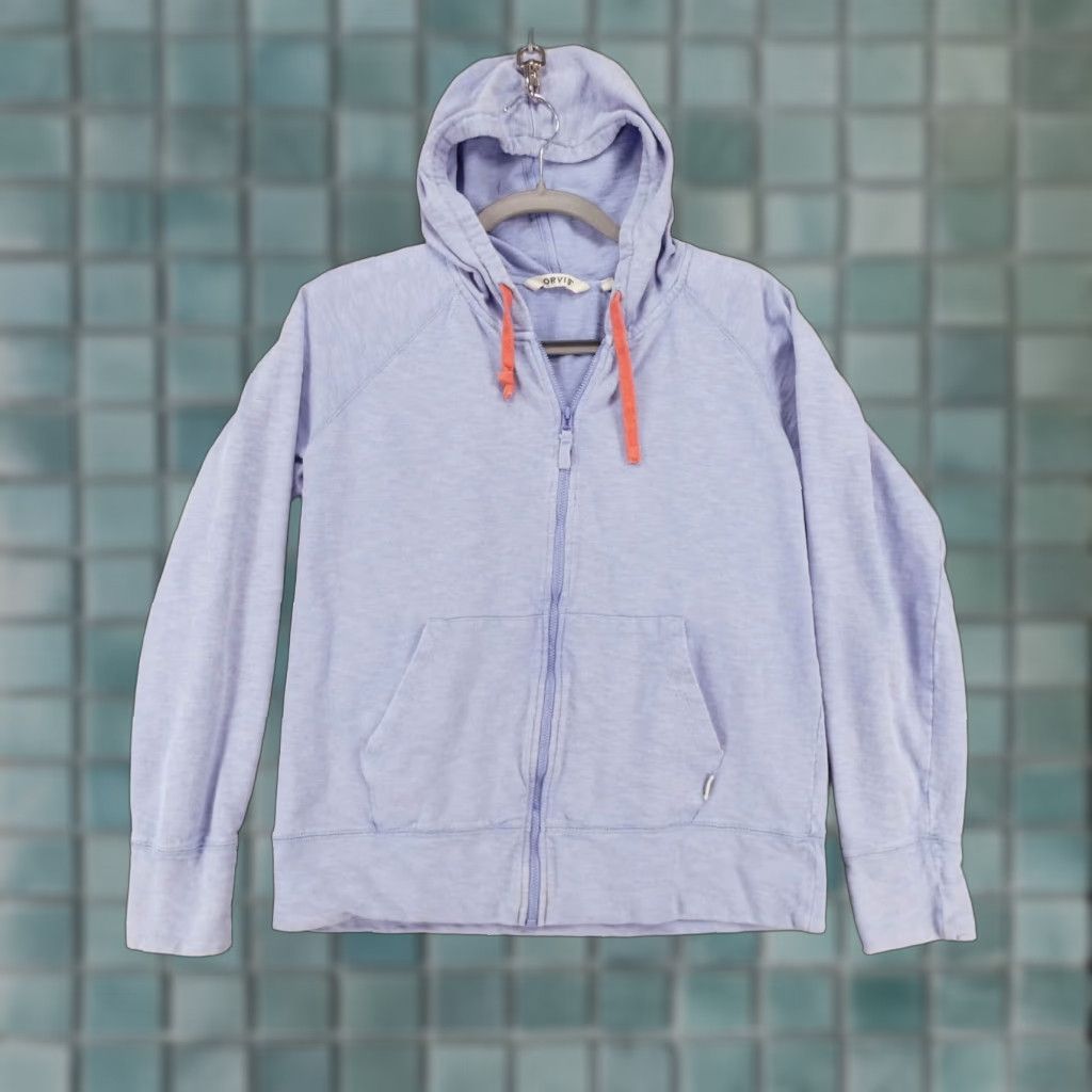 Orvis Orvis Jacket Womens Small Hoodie Jersey Blue Full Zip w Pockets Size S / US 4 / IT 40 - 1 Thumbnail