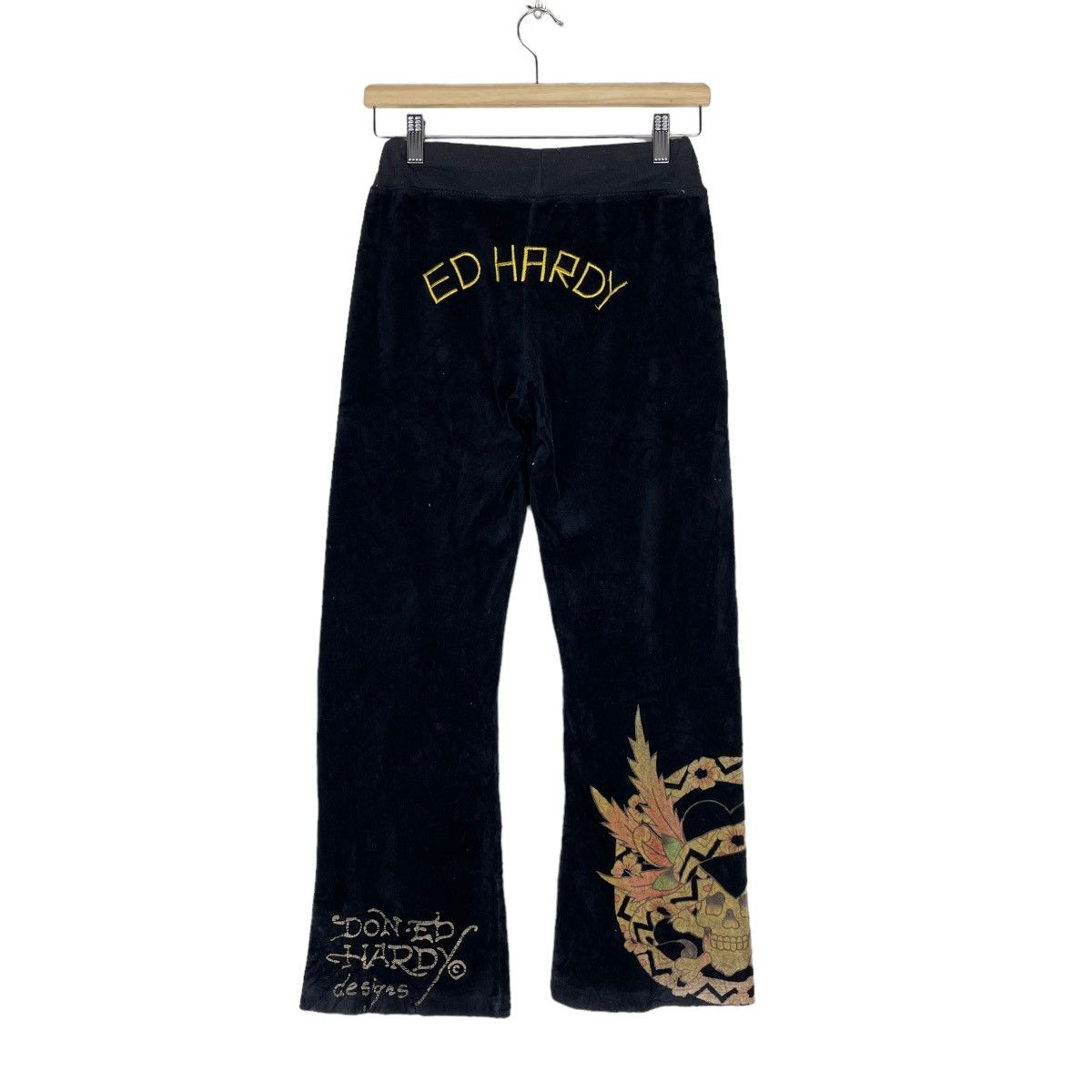 Ed Hardy 🌟ED HARDY VELVET SKULL JOGGER PANTS Size 28" / US 6 / IT 42 - 6 Thumbnail