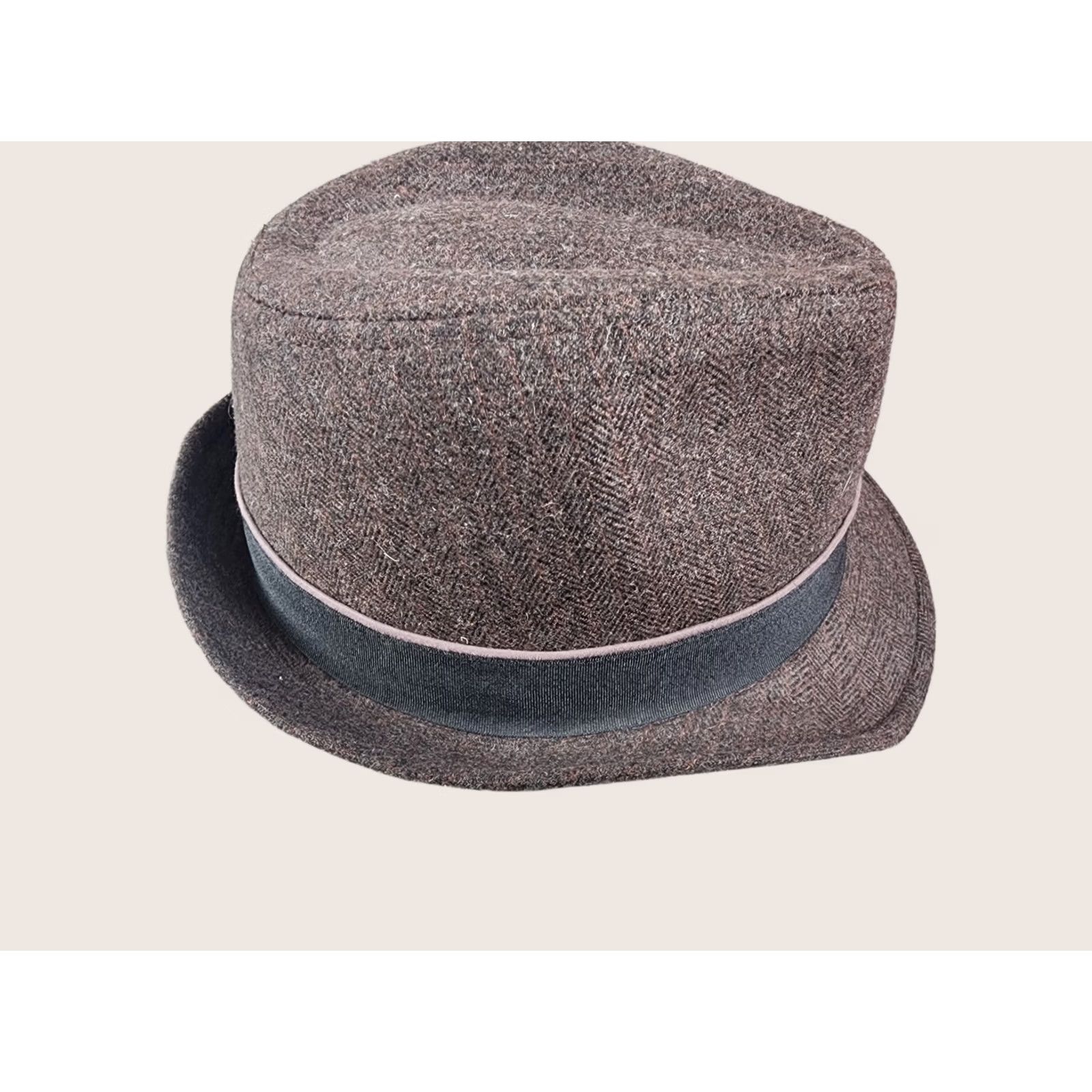 Stetson Stetson Fedora Hat Brown Polyester Tweed Herringbone Size L/X-Large Men Classic Style Size ONE SIZE - 1 Thumbnail