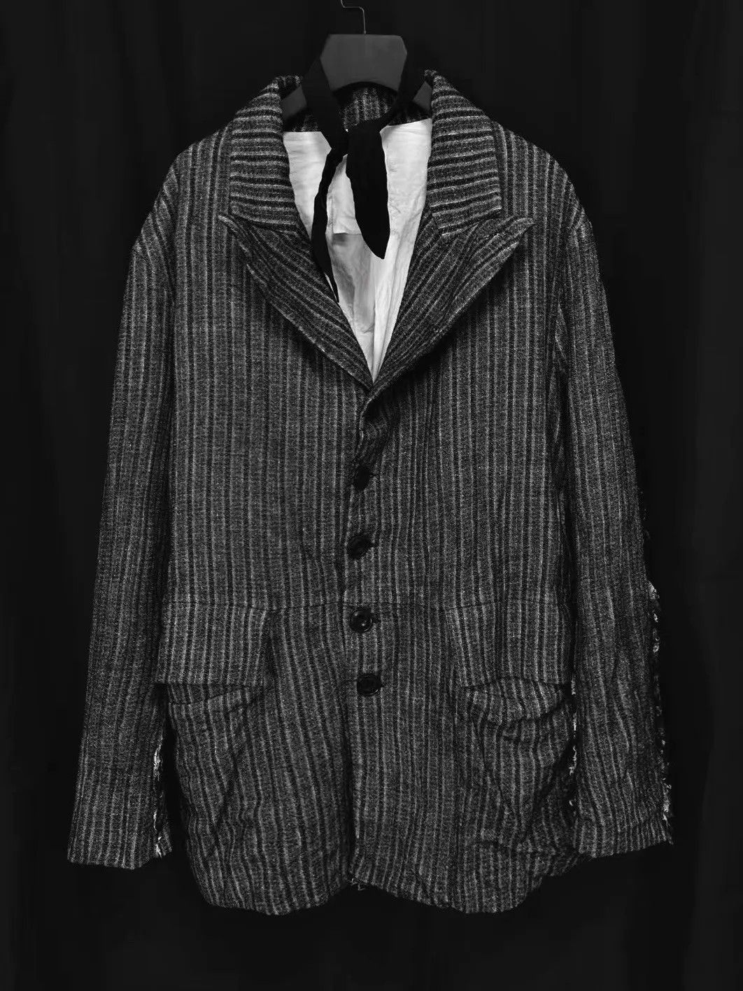 John Alexander Skelton Gray Striped Button-Up Light Jacket Size M Size US M / EU 48-50 / 2 - 1 Thumbnail