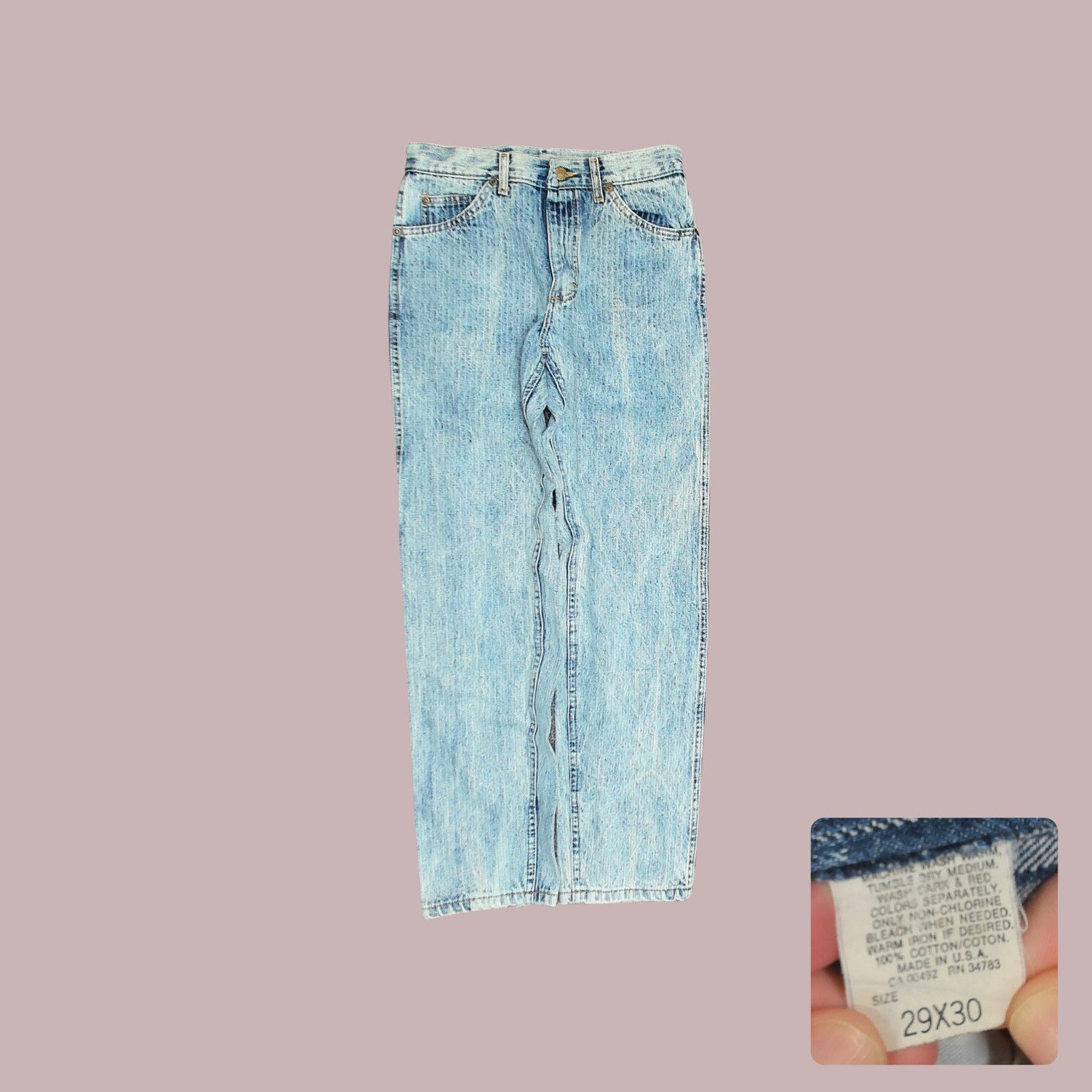 Lee VTG 80s Rare Pinstripe Lee Riders High Waisted Denim 29x31 Size 30" / US 8 / IT 44 - 1 Thumbnail