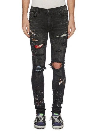Amiri Amiri “Art Bird Crane Patch” Denim Jeans Size US 33 - 1 Thumbnail