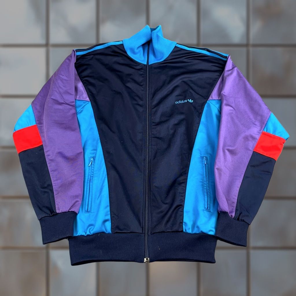 Adidas VINTAGE Adidas Originals Track Jacket M 90s Multicoloured Trefoil Mens Wide 90s Theme Size US M / EU 48-50 / 2 - 1 Thumbnail