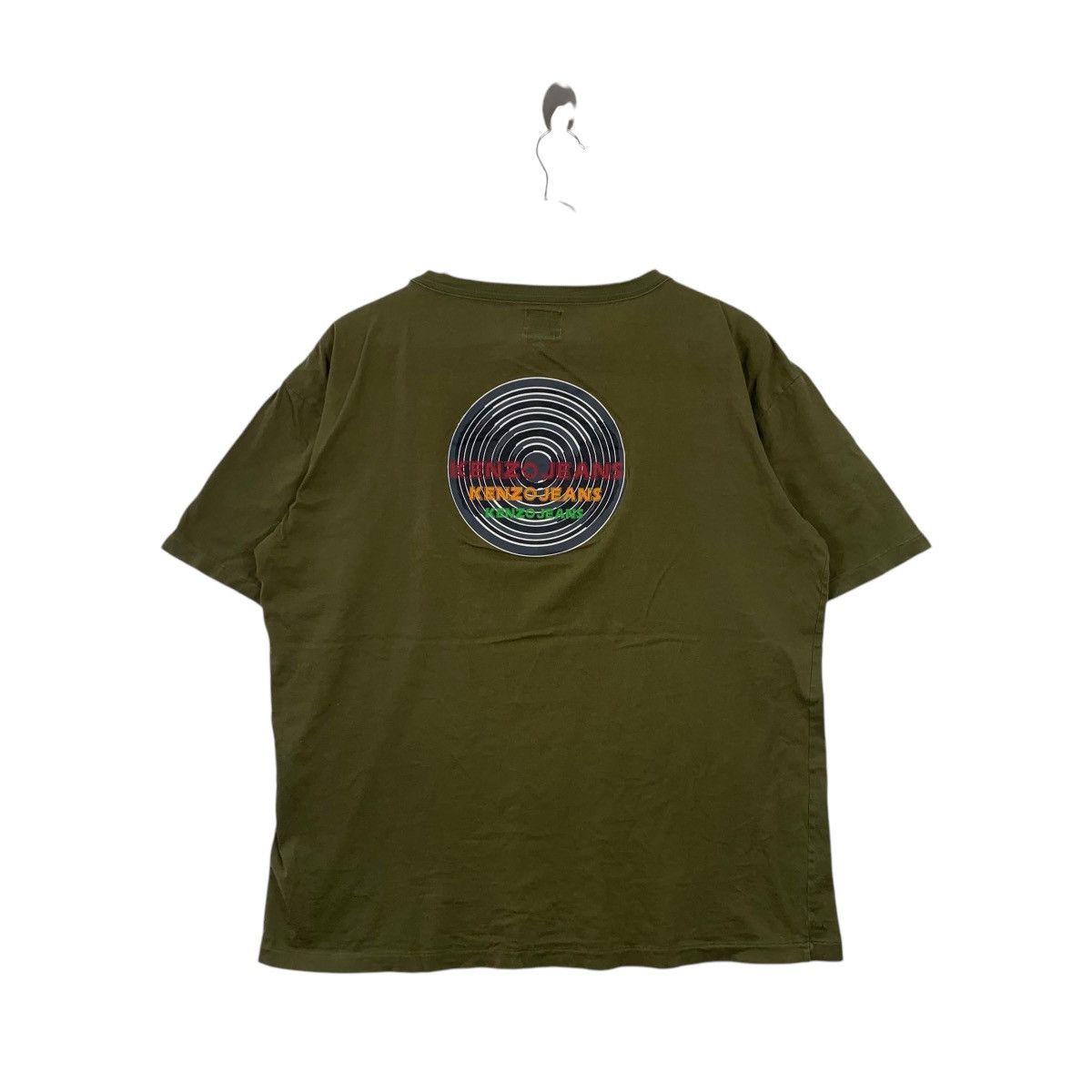 Kenzo × Vintage Vintage KENZO JEANS Olive Green Tee Shirt Size US L / EU 52-54 / 3 - 5 Thumbnail