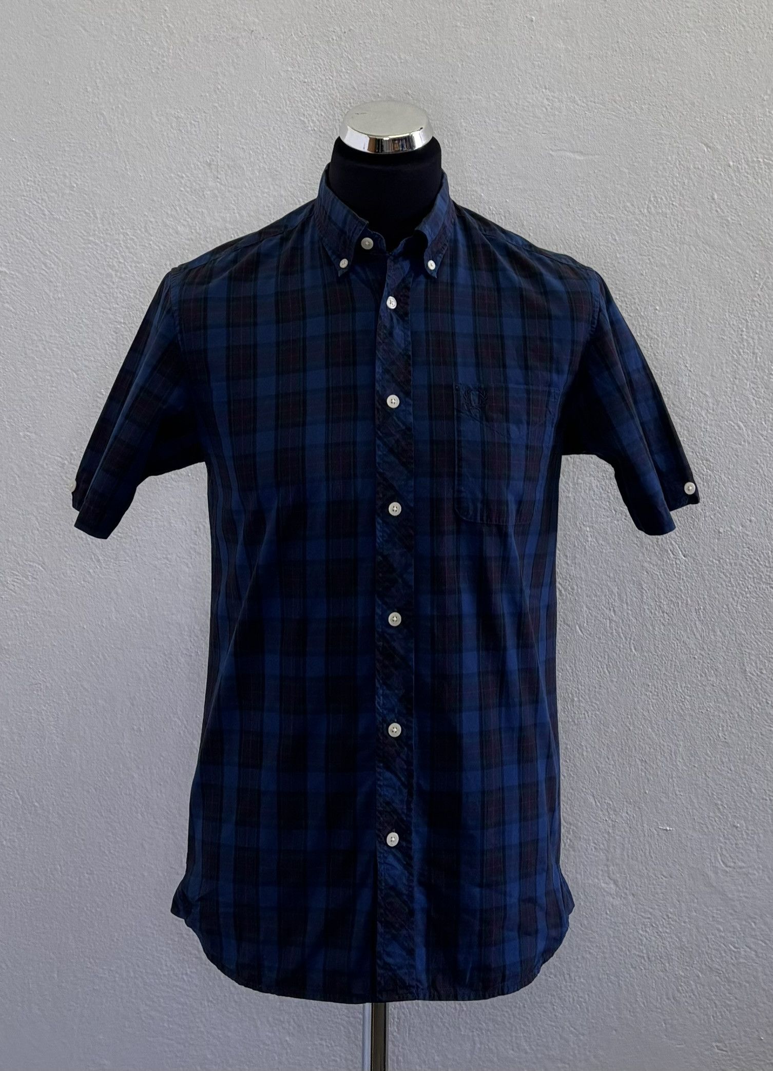 Fred Perry Fred Perry Navy Blue Check shirt size S Size US S / EU 44-46 / 1 - 1 Thumbnail