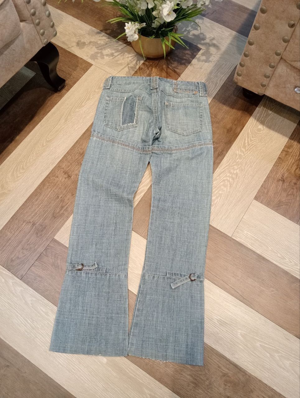 Marithe + Francois Girbaud MARITHE FRANCOIS GIRBAUD BANDAGE DENIM FLARED PANTS Size 29" - 10 Thumbnail