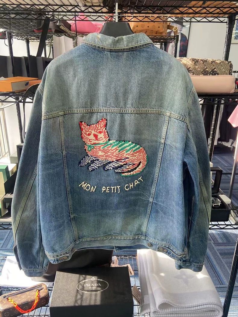 Gucci Gucci Cat Embroidered Denim Jacket-2506 Size US L / EU 52-54 / 3 - 2 Thumbnail
