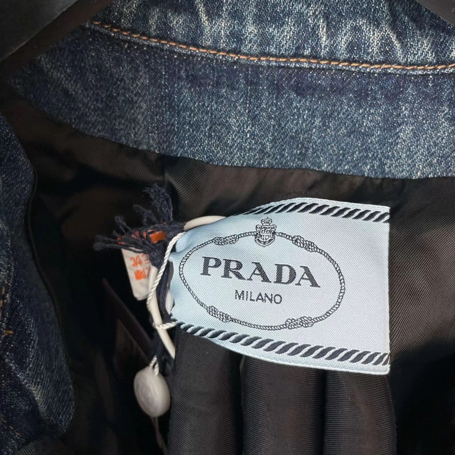 Prada Prada Crystal Denim Jacket Blue 40 98 New Size S / US 4 / IT 40 - 4 Thumbnail