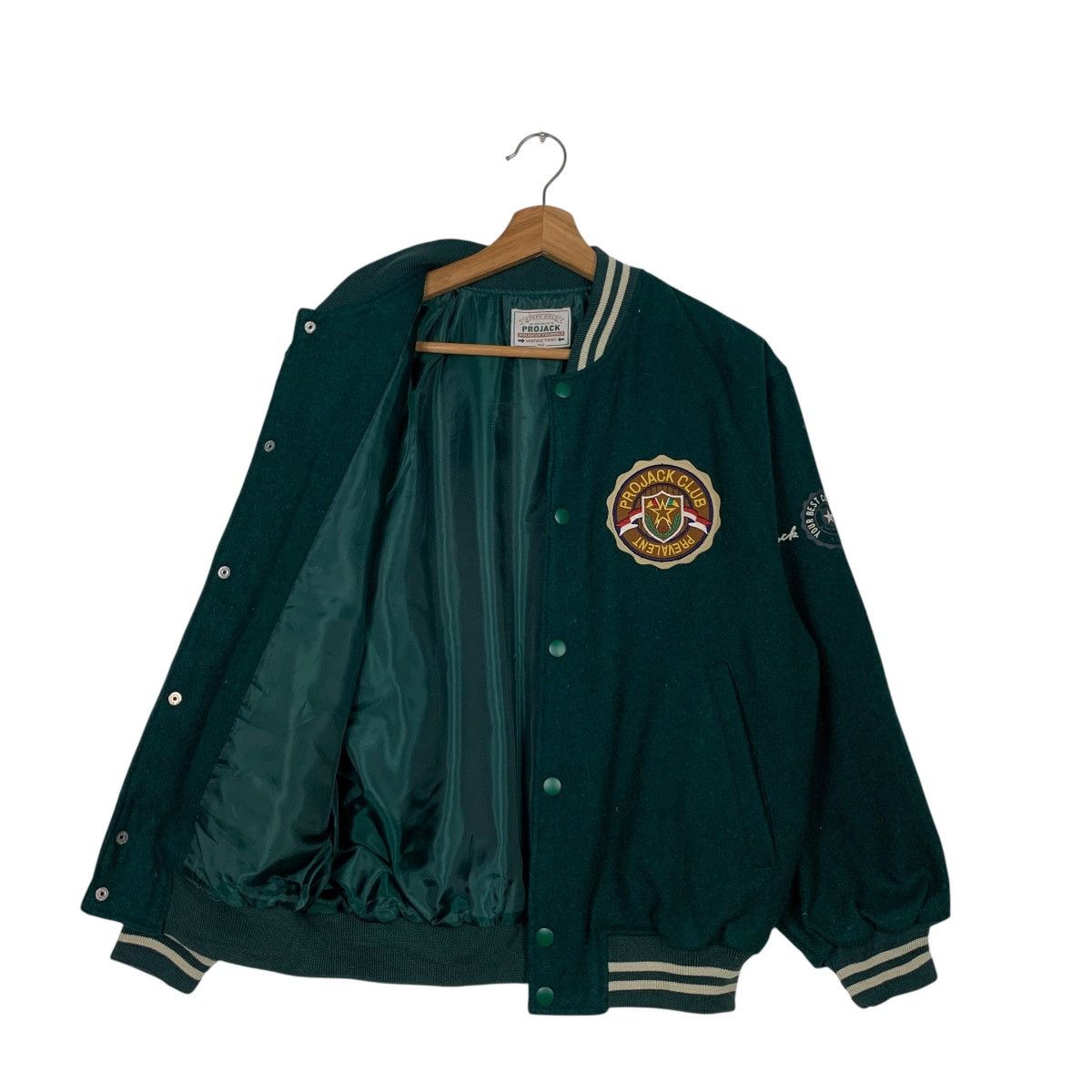 Japanese Brand PROJACK CLUB PREVALENT Green Wool Varsity Jacket #2148-C95 Size US S / EU 44-46 / 1 - 9 Thumbnail