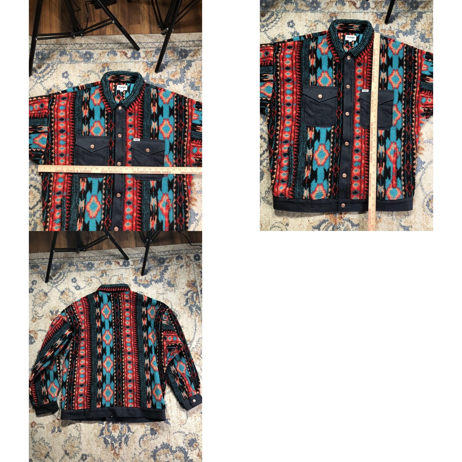 Wrangler Wrangler Jacket Mens L Multicolor Fleece Bomber Snap Front Western Aztec Geometric Pattern Size US L / EU 52-54 / 3 - 8 Thumbnail