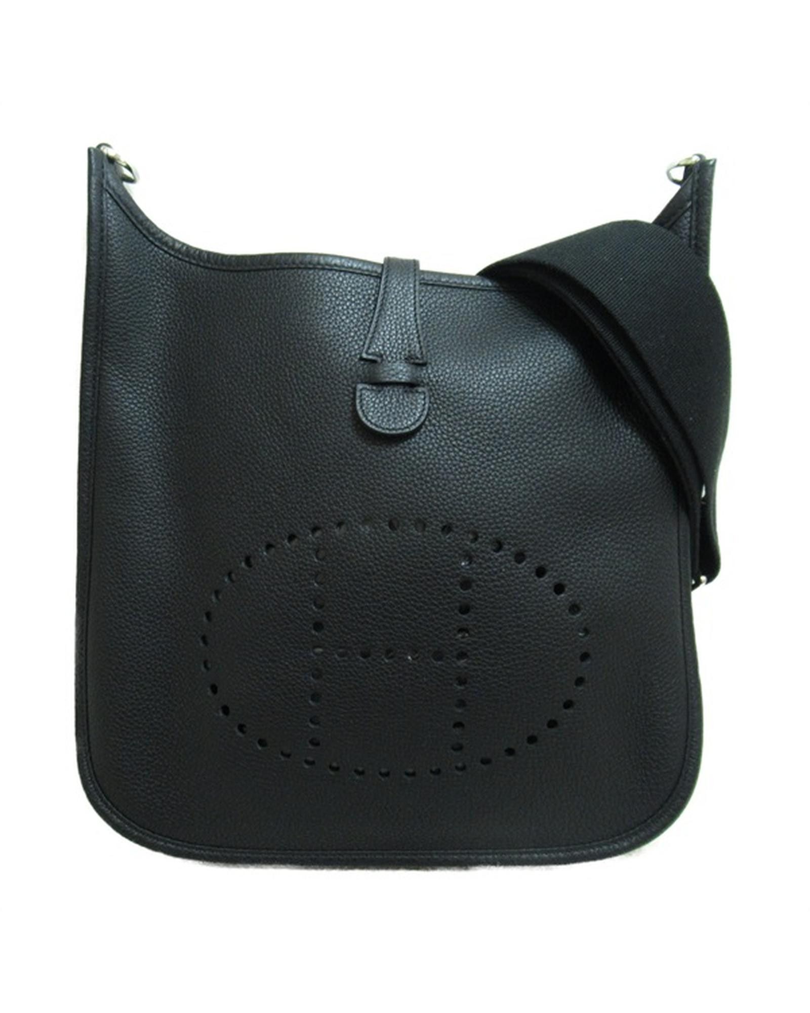 image of Hermes Black Clemence Evelyne Pm Bag In Excellent Condition, Women's