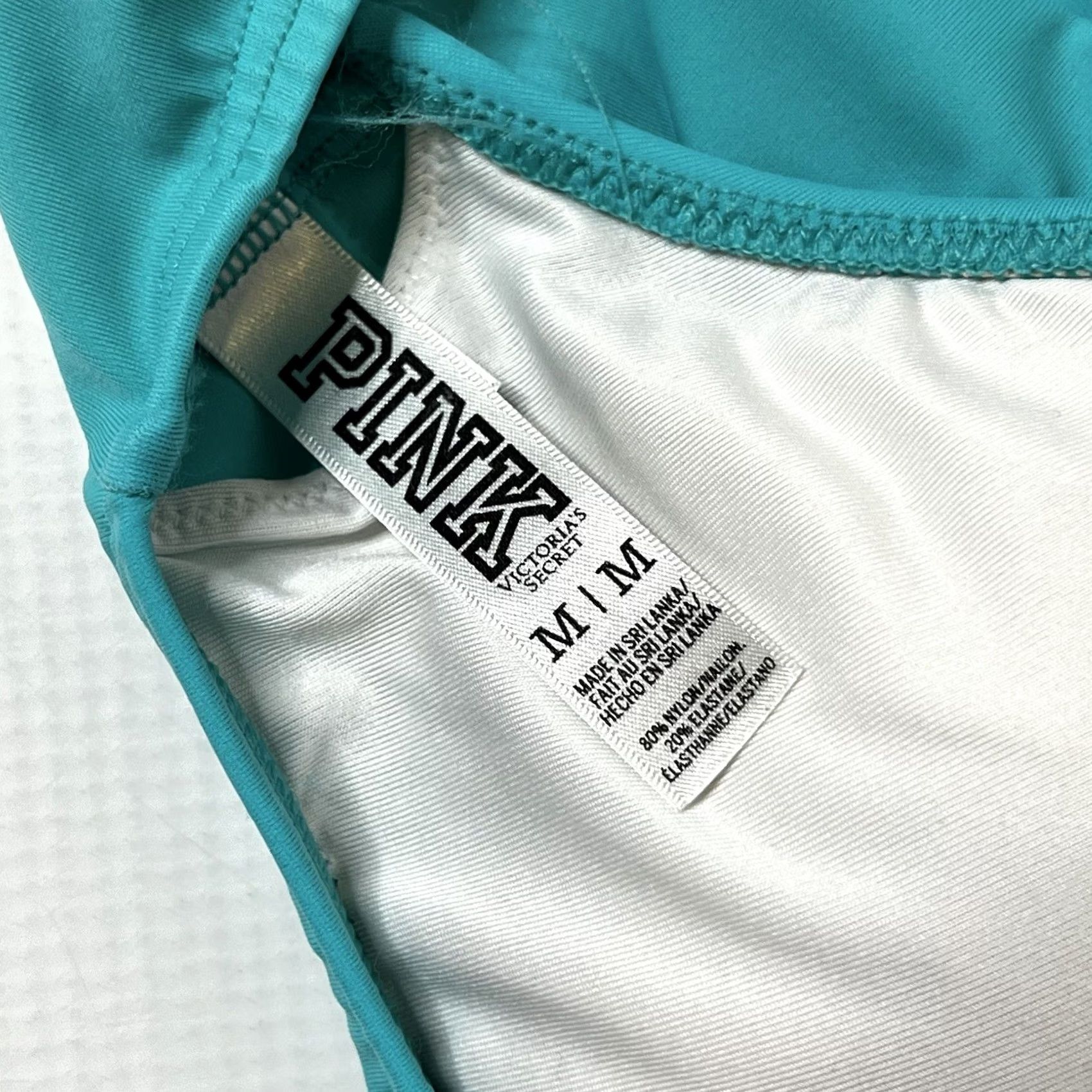 Victoria's Secret Victoria’s Secret Pink Aqua Blue Swim Top Bikini Racerback Braided Med M Women Blue Nylon Spandex Solid Hand Wash Only Size M / US 6-8 / IT 42-44 - 6 Thumbnail
