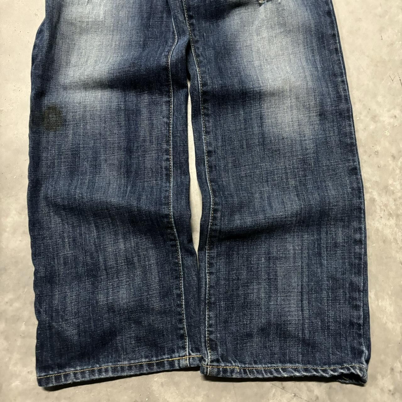 Japanese Brand × Vintage Crazy Vintage Y2K/2000s Grunge Faded Dark Wash Distressed Denim Jeans! Size US 31 - 6 Thumbnail
