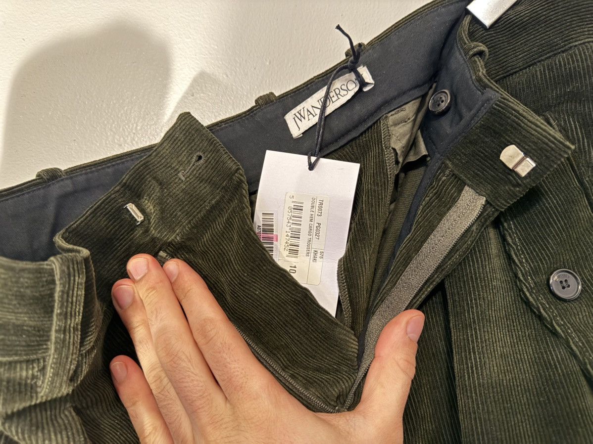 JW Anderson J. W. Anderson Double Hem Cargo Trousers Velvet Green Khaki Size US 31 - 9 Thumbnail