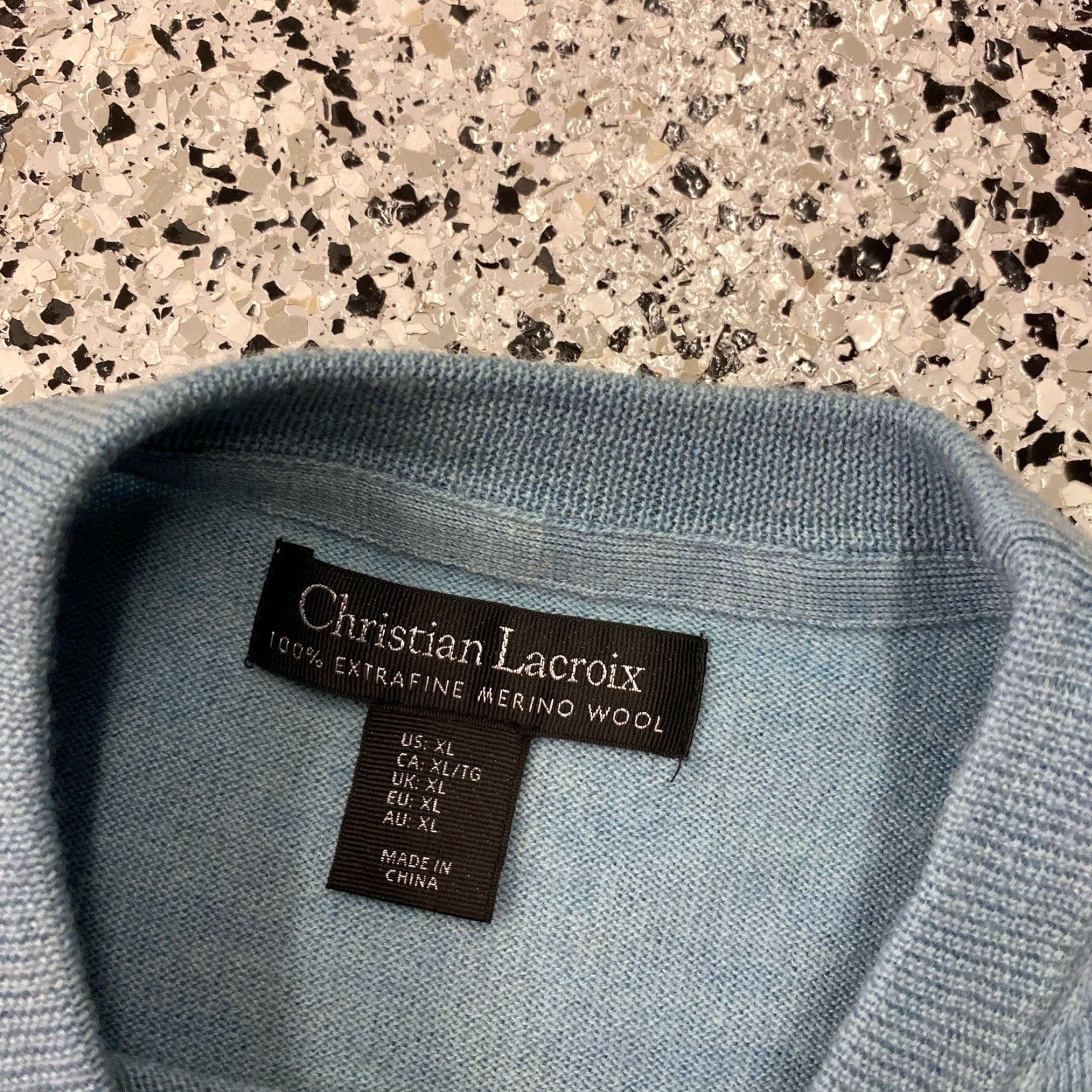 Christian Lacroix Christian Lacroix Sweater Mens XL Blue 100% Extra Fine Merino Wool Luxury NWT Size US XL / EU 56 / 4 - 2 Thumbnail