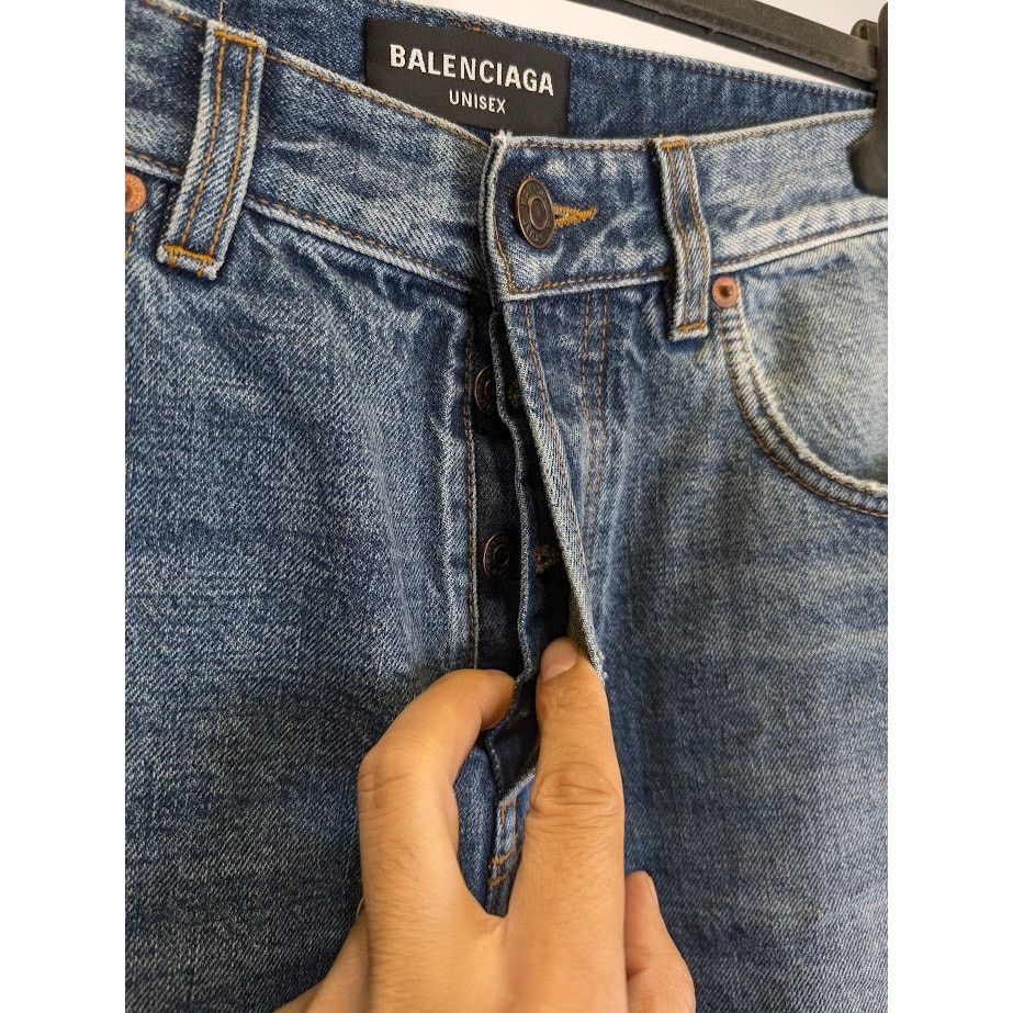 Balenciaga o1rshd1 Denim Jeans in Blue Size US 29 - 7 Thumbnail