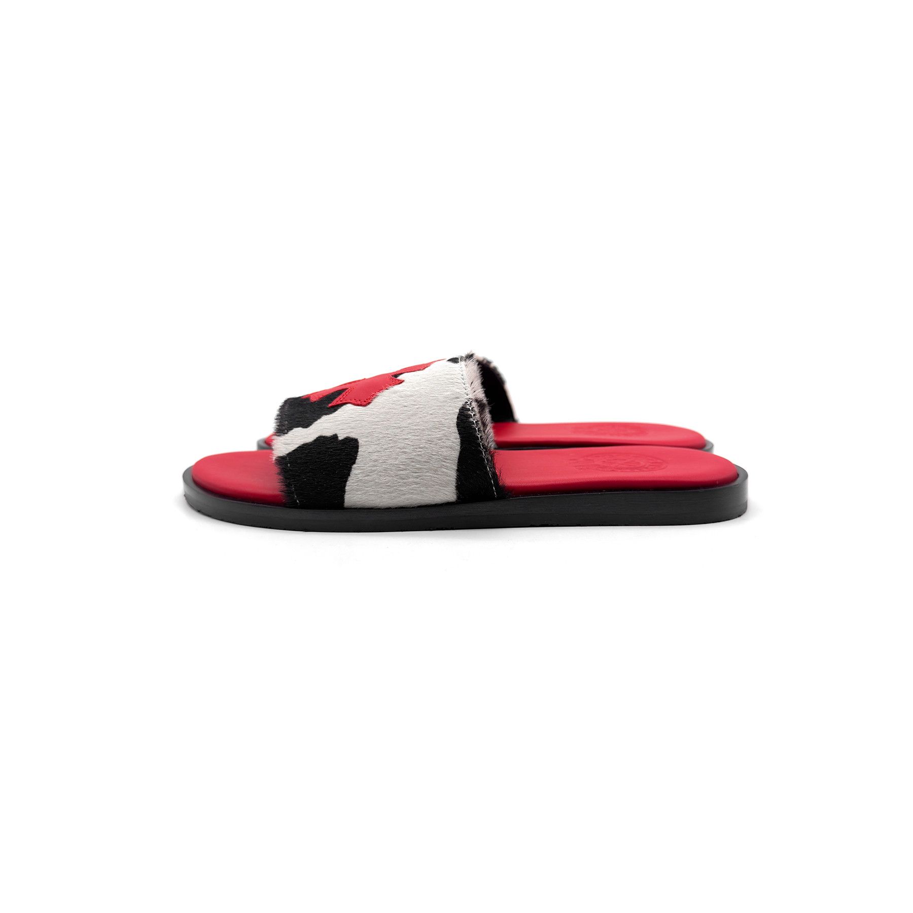 Chrome Hearts Chrome Hearts Red Plus Patch Pony Hair Cow Slide Slippers Size US 6 / IT 36 - 2 Thumbnail