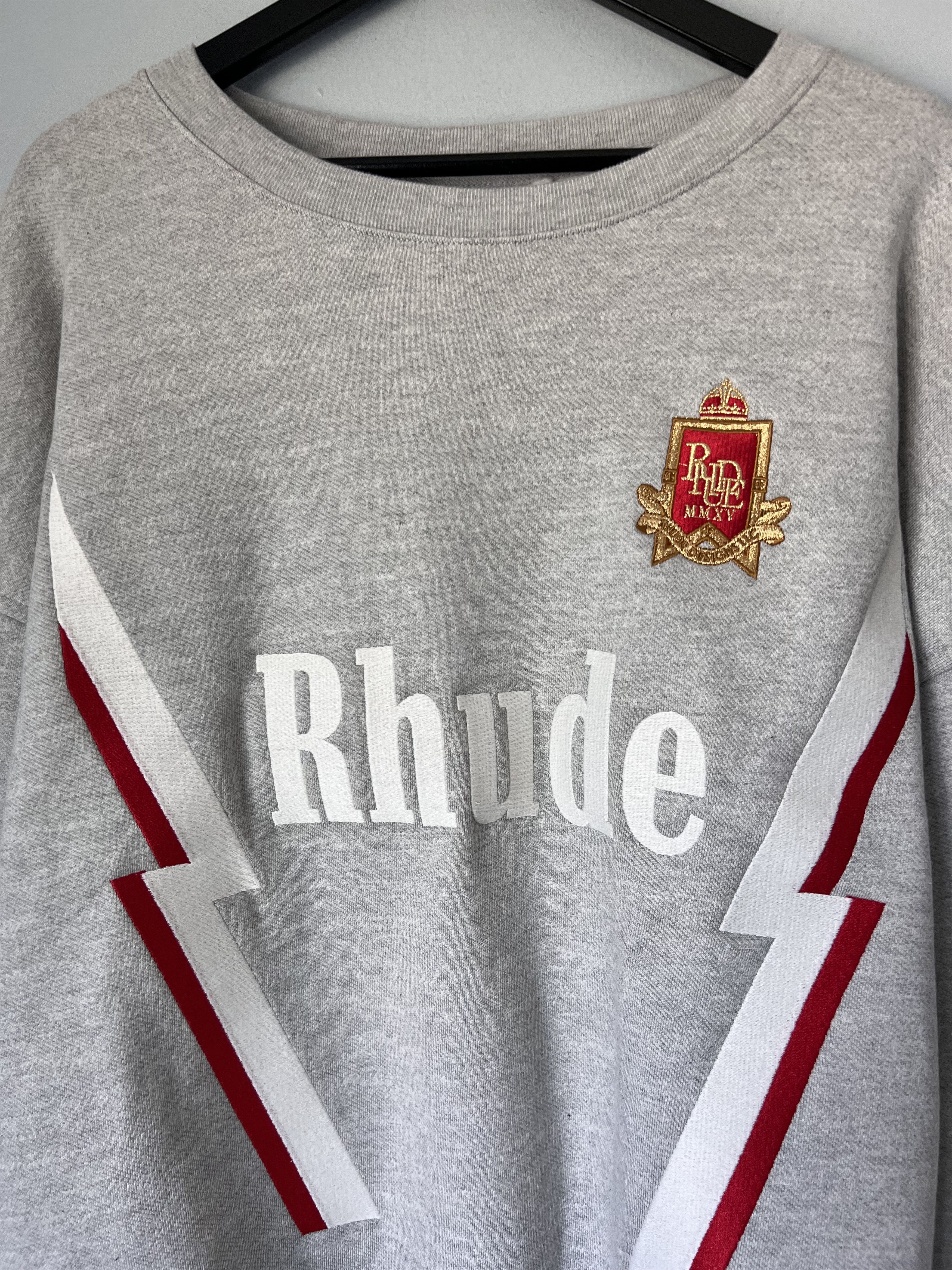 Rhude Rhude Lightning Crewneck in Grey Size US XXL / EU 58 / 5 - 2 Thumbnail