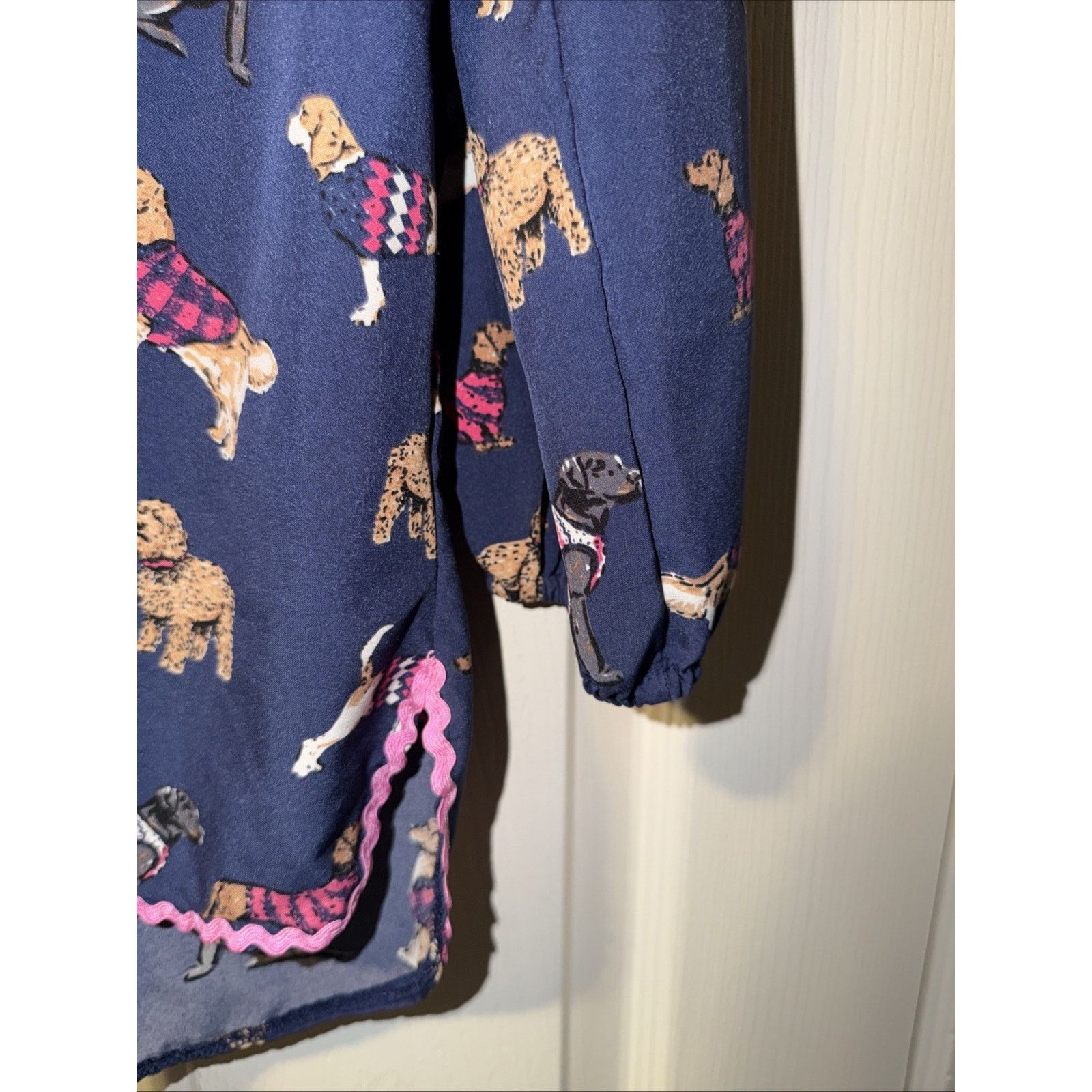 Southern Marsh Simply Southern Women Large Blue Blouse Dogs Beagle Preppy Size L / US 10 / IT 46 - 9 Thumbnail