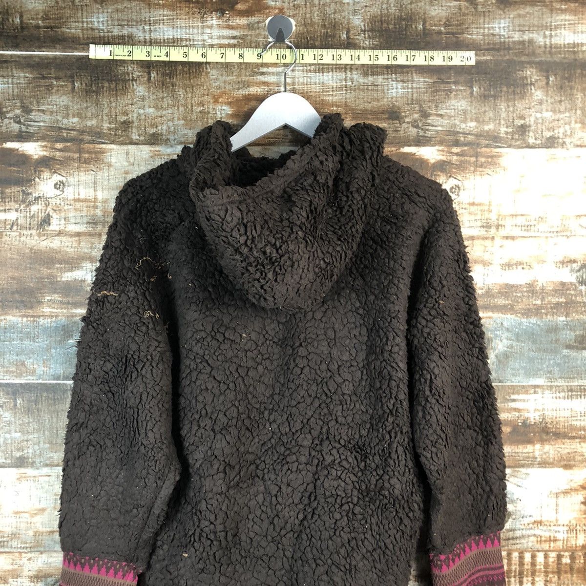 Japanese Brand Beams Hearts Brown fleece sweater Hoodie #A2358 Size L / US 10 / IT 46 - 13 Thumbnail