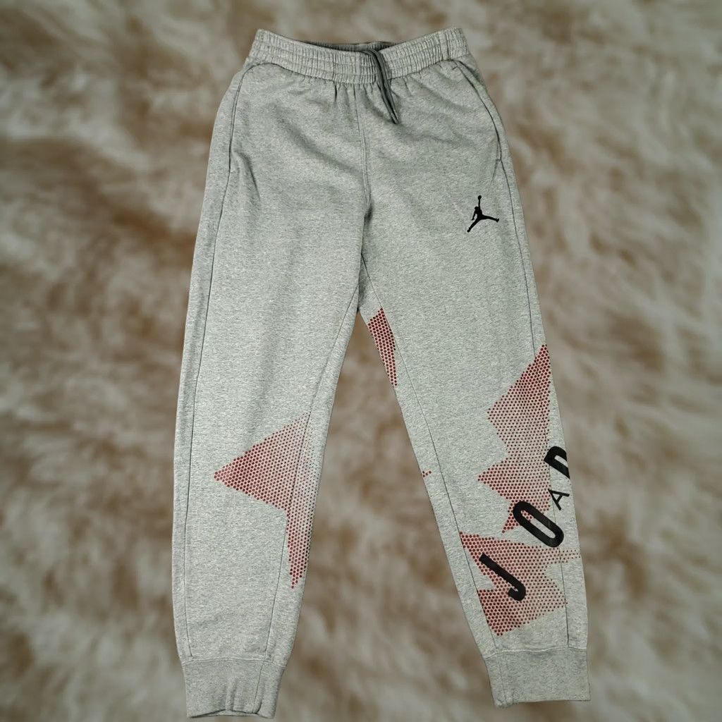 Jordan Brand Jordan Pants Mens Medium Gray Track Joggers Sweatpants Size US 31 - 1 Thumbnail