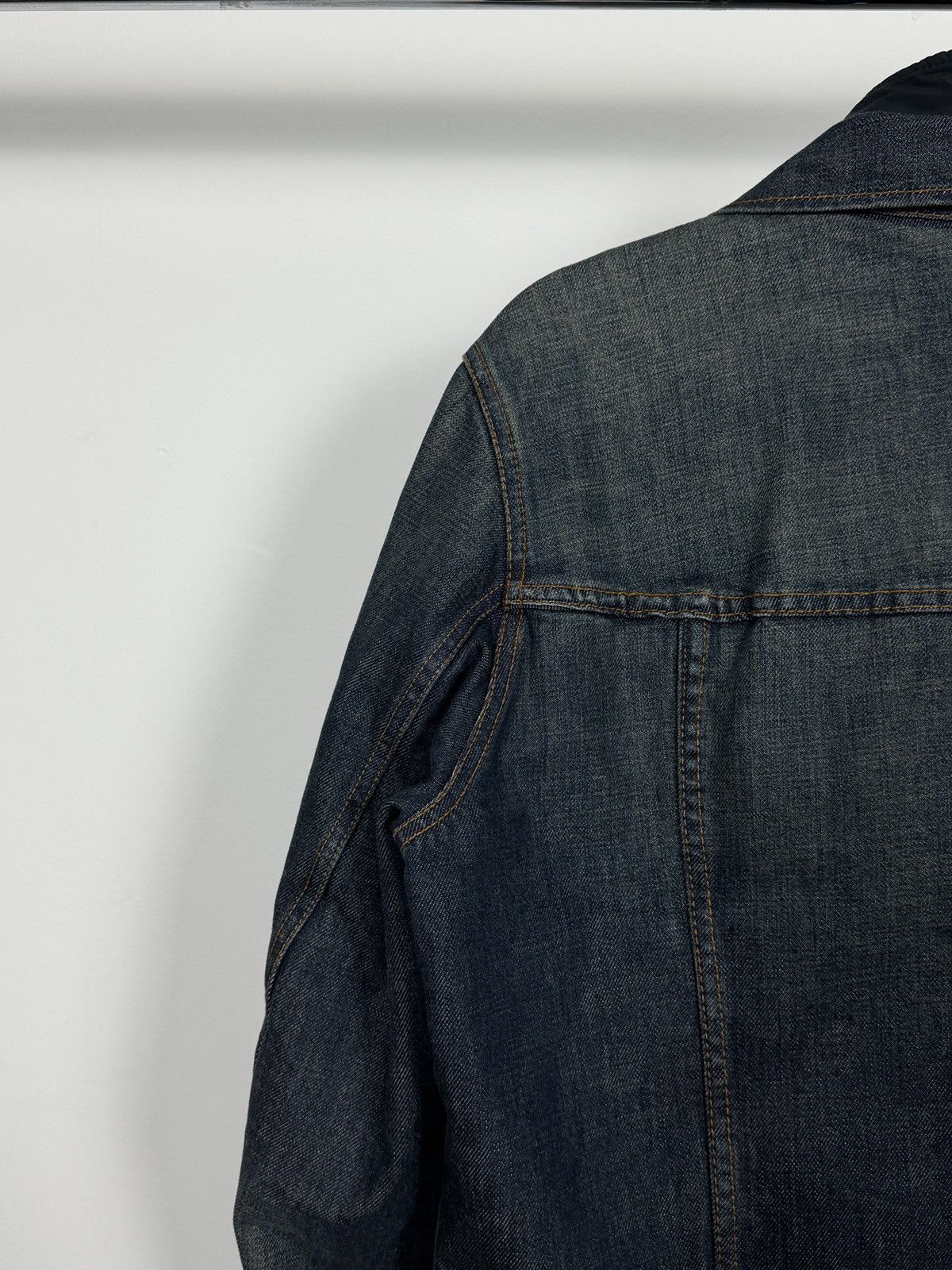 Prada Prada A/W2005 Distressed Indigo Nylon Lining Denim Jacket Size US L / EU 52-54 / 3 - 10 Thumbnail