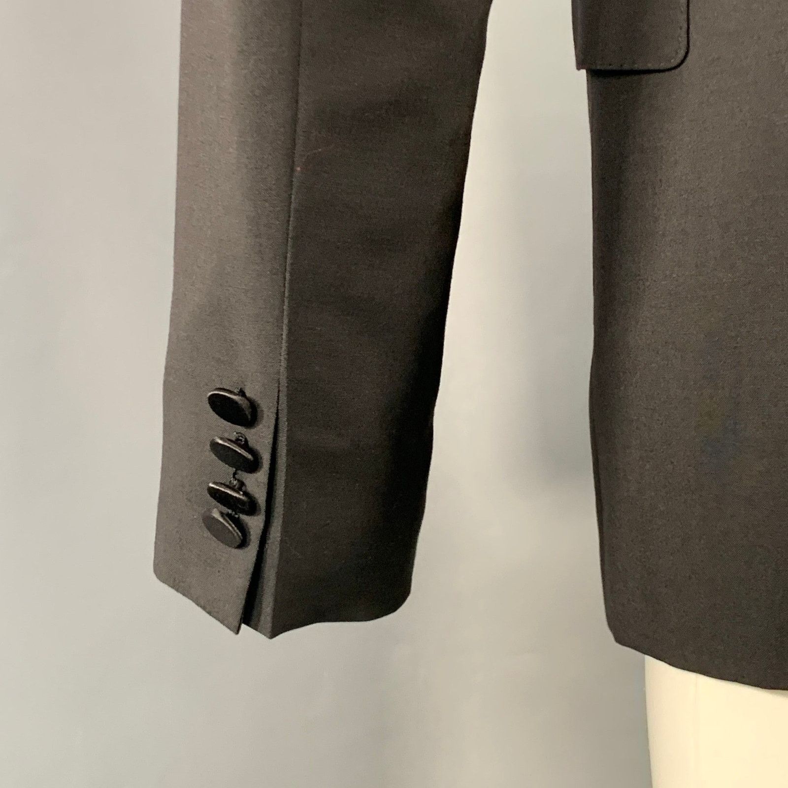 Burberry Prorsum BURBERRY PRORSUM Black Wool Mohair Silk Tuxedo Sport Coat Size 38R - 5 Thumbnail