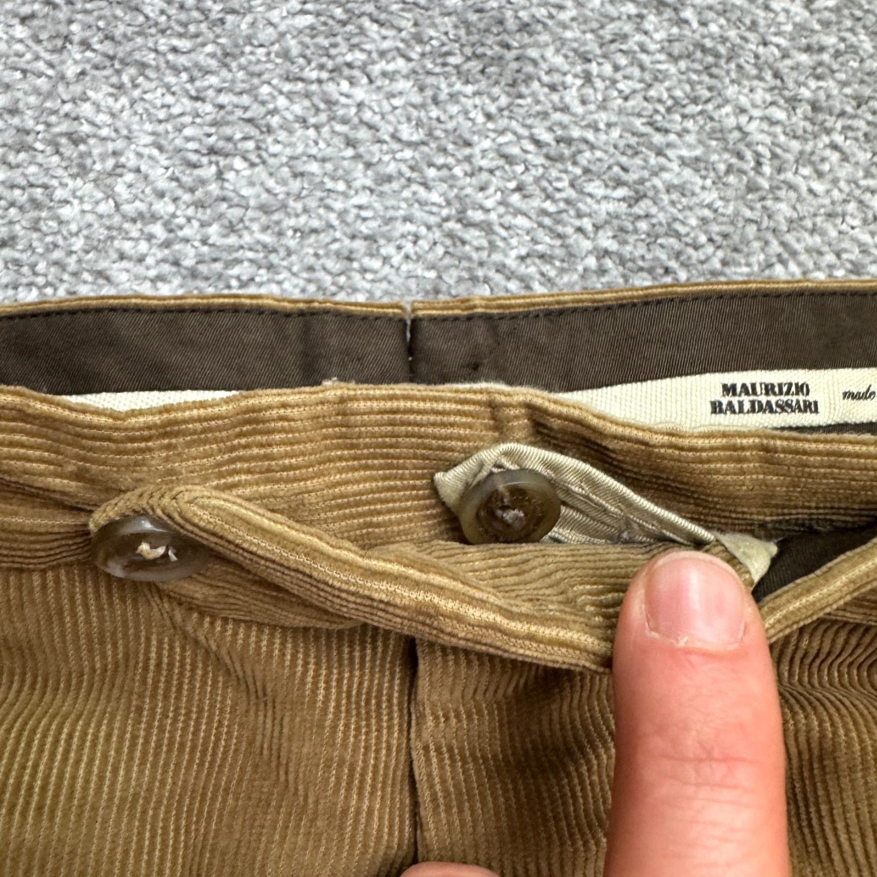 Vintage Maurizio Baldassari Brera Corduroy Pants Mens 32 Brown Straight Leg Size US 29 - 3 Thumbnail