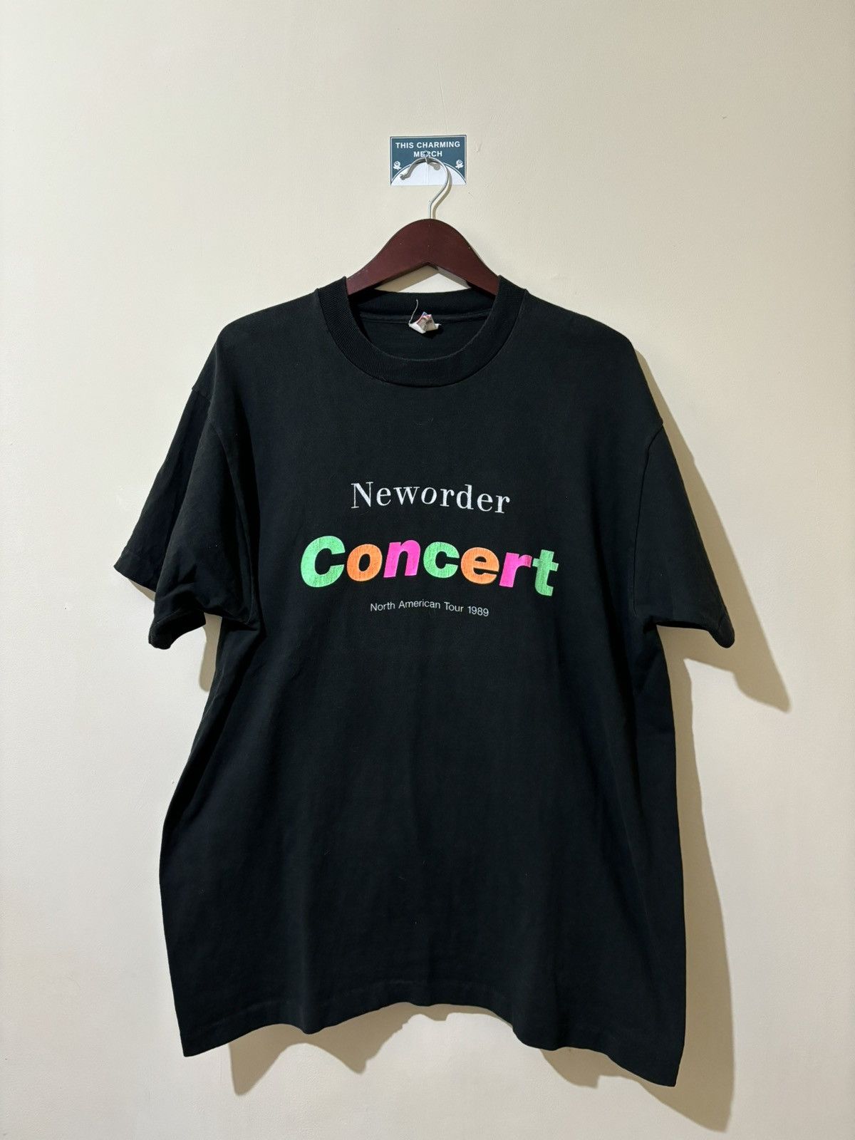 image of Band Tees x Fruit Of The Loom Vintage 1989 New Order Concert North America Tour Shirt in Black (Siz