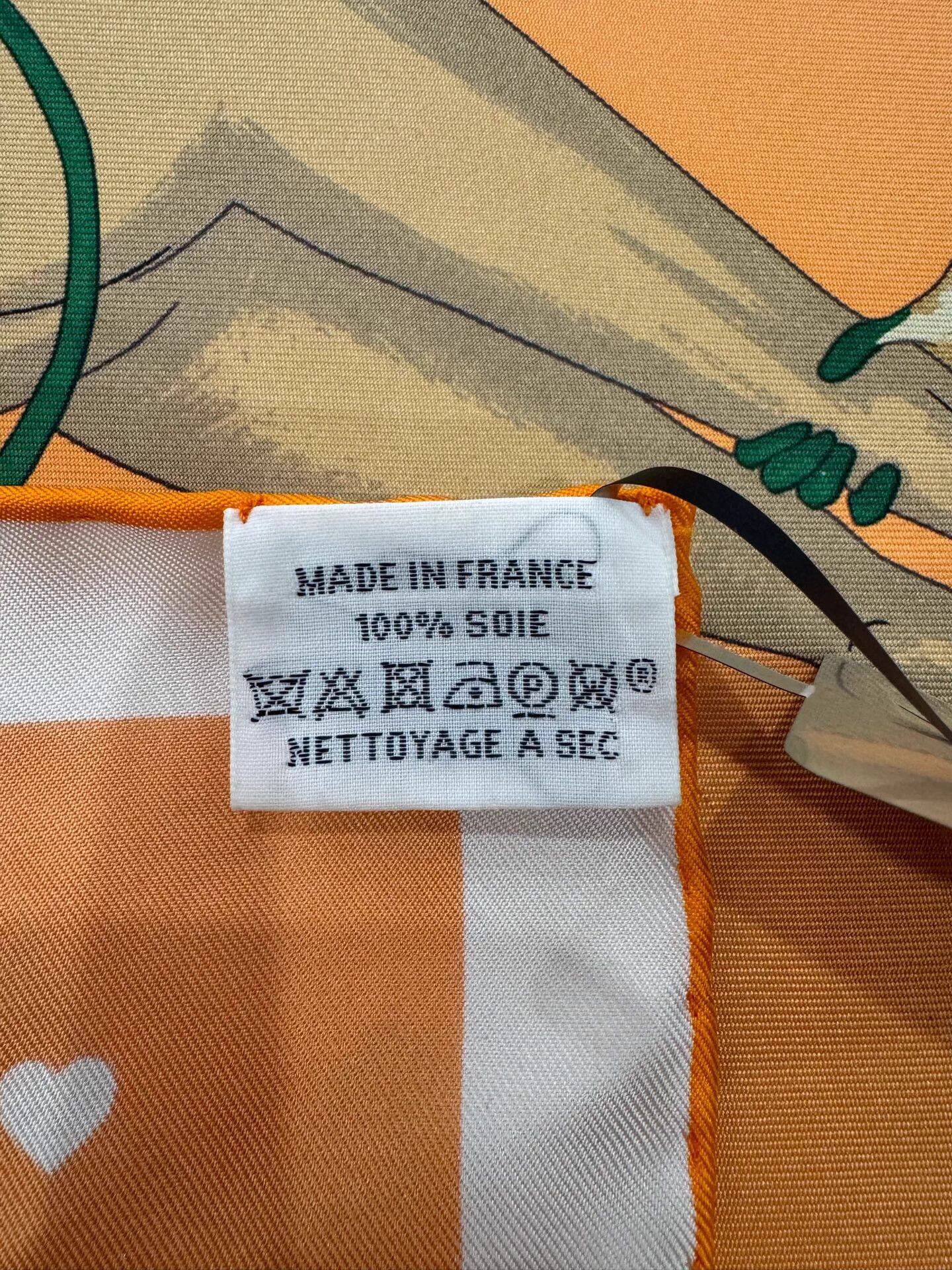 Hermes Hermes Circus Orange Cartoon Silk Scarf 90x90cm Size ONE SIZE - 7 Thumbnail