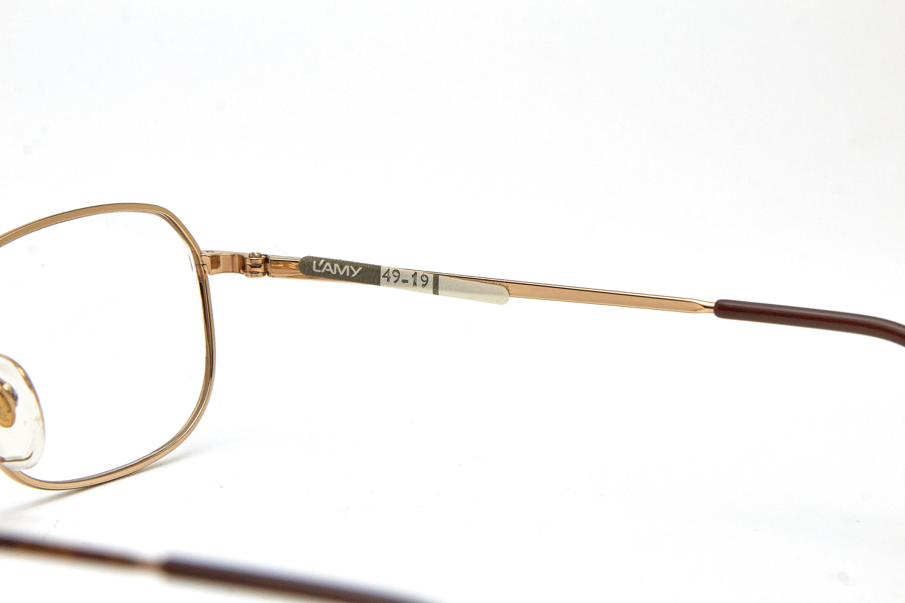 Vintage Old Money L'AMY Gold Tortoise Rectangular Quiet Lux Specs Size ONE SIZE - 7 Thumbnail