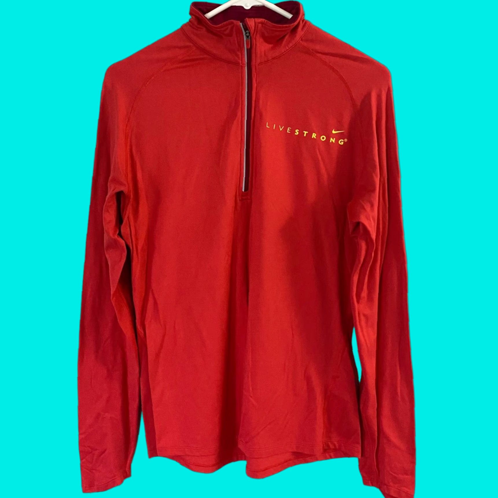 Nike VINTAGE Nike Livestrong Dri-FIT Training 1/4 Zip Pullover Shirt Red Womens Large L Size L / US 10 / IT 46 - 1 Thumbnail