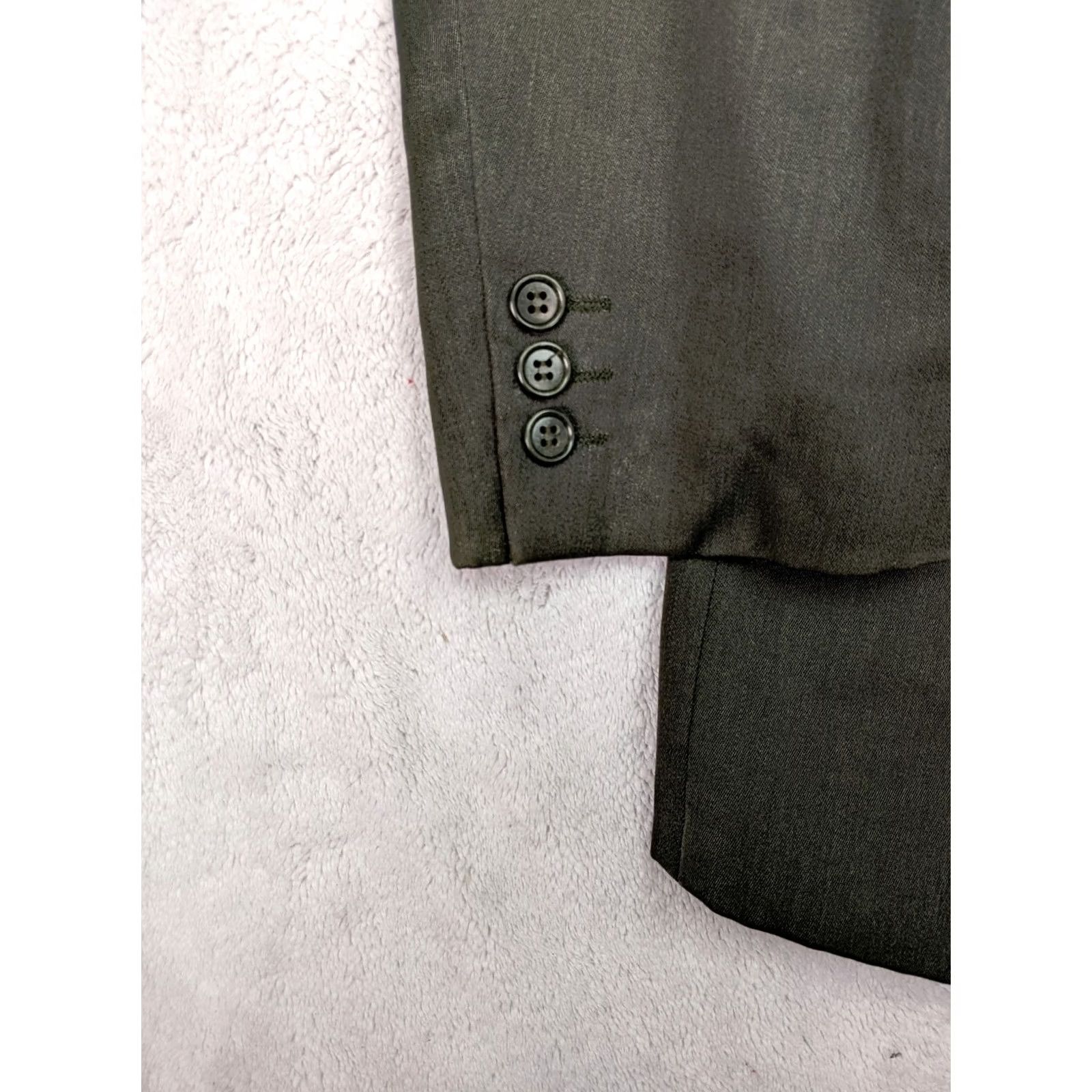 Burton Burton Blazer Jacket Mens 38L Gray Wool Blend Double-Breasted 4-Button Peak Lapel Shirt Coat Coat? Size 38R - 4 Thumbnail