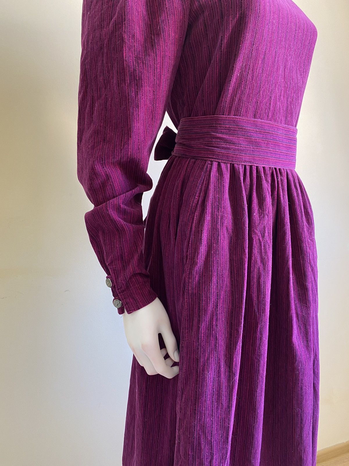 Laura Ashley Vintage 80s Laura Ashley Pink/Purple Belted Midi Dress Size M / US 6-8 / IT 42-44 - 7 Thumbnail