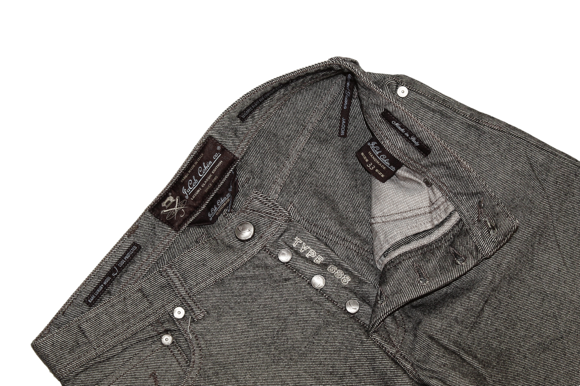 Jacob Cohen Jacob Cohen Herringbone Woven Cotton-Wool Denim Cropped Pant Size US 32 / EU 48 - 5 Thumbnail