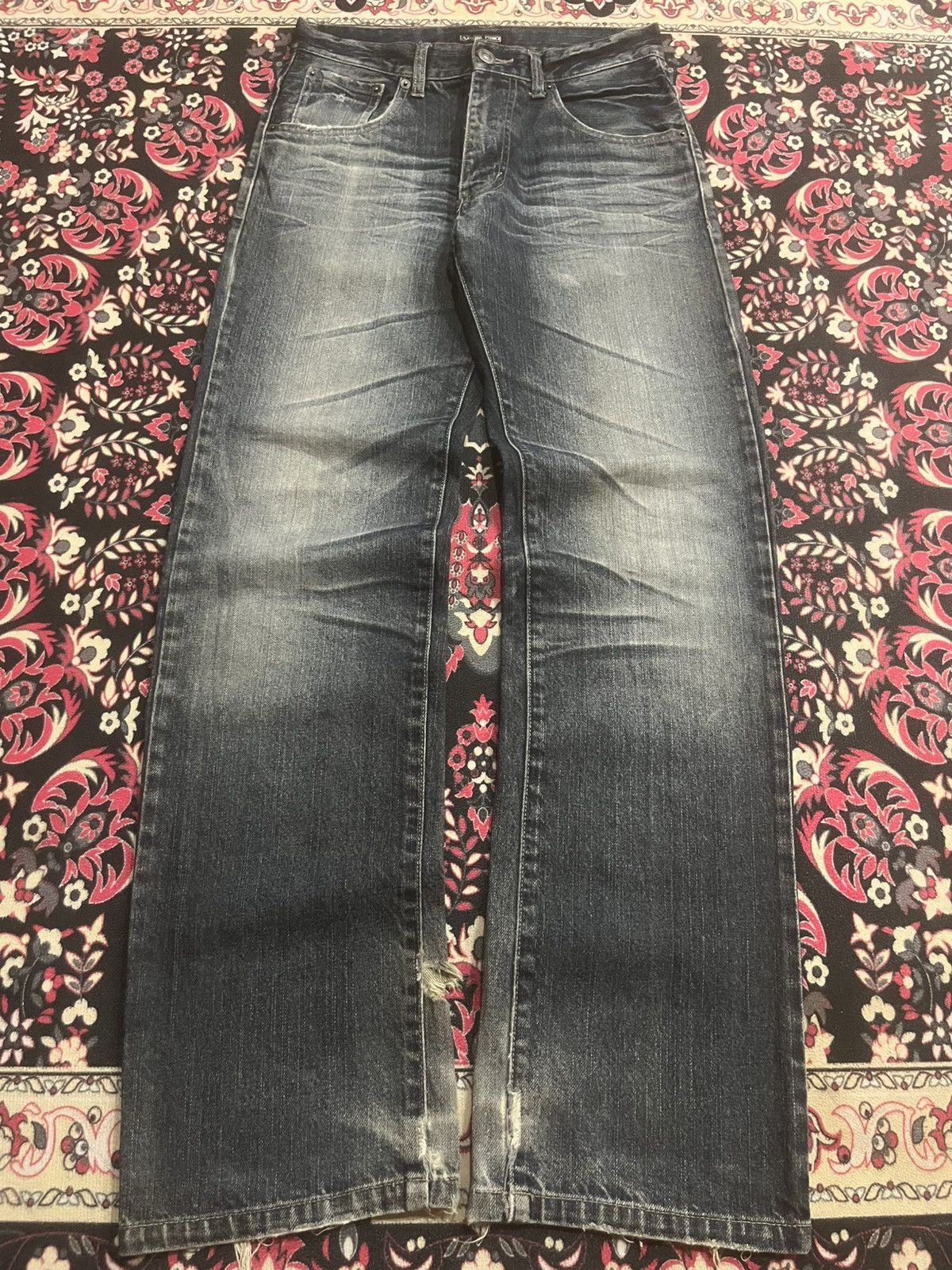 Undercover Vintage Japanese Brand Amore Puro Dark Whisker Frayed Jeans Size US 29 - 1 Thumbnail