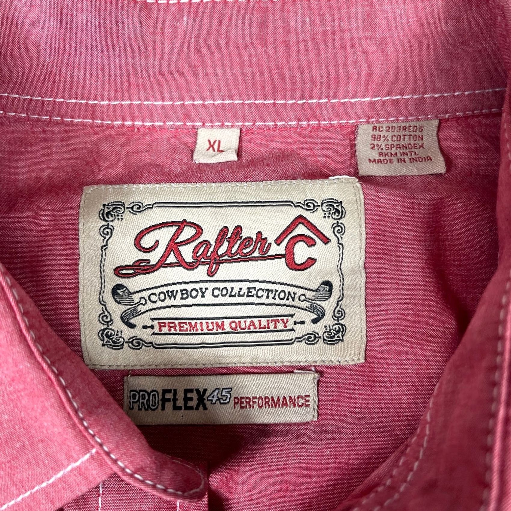 Vintage VINTAGE RafterC Pro Flex 45 Performance Shirt XL Red Snap White Stitching Western Cowboy Size US XL / EU 56 / 4 - 6 Thumbnail