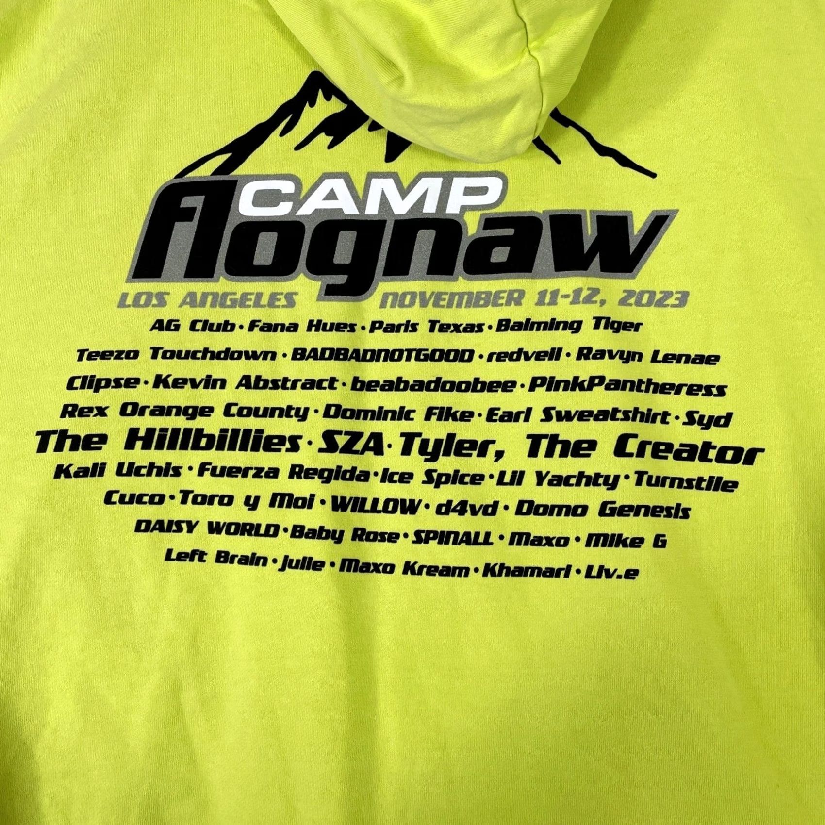 Golf Wang Camp Flog Gnaw 2023 Lineup Hoodie Mens Large Neon Yellow Golf Wang Graphic Logo Size US L / EU 52-54 / 3 - 6 Thumbnail