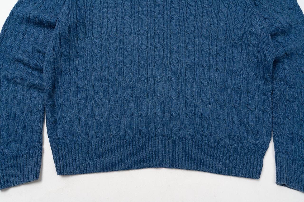 Polo Ralph Lauren 🔵 POLO RALPH LAUREN Vintage Tussah Silk Cable Knit Sweater Size US XL / EU 56 / 4 - 5 Thumbnail