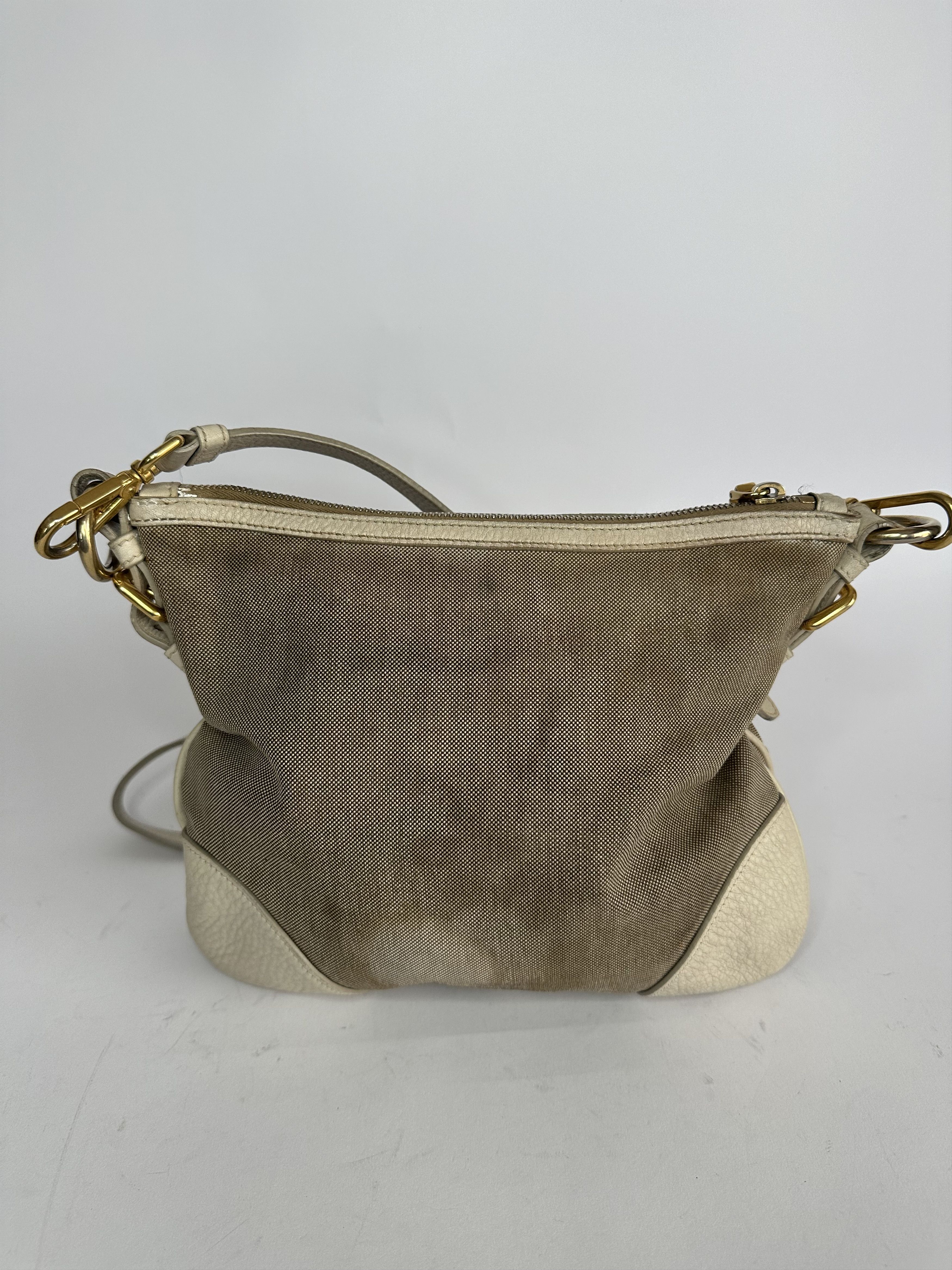 Prada PRADA Jacquard Logo Small Flat Messenger Bag White Size ONE SIZE - 3 Thumbnail
