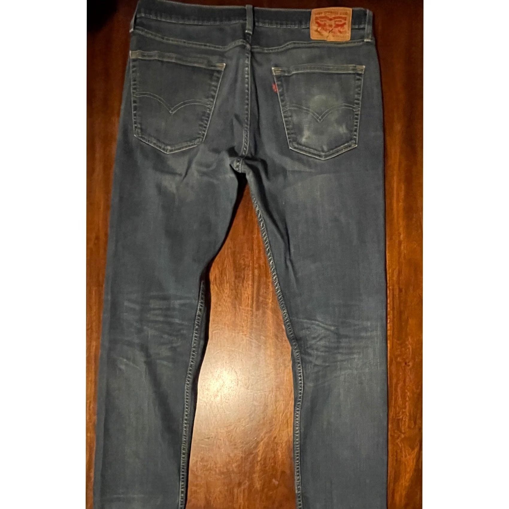 Denime Levis 502 Jeans Mens W36 L34 Blue Denim Distressed Size US 36 / EU 52 - 4 Thumbnail