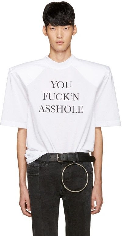 VETEMENTS FW16 “YOU FUCK'N ASSHOLE Football T-Shirt M